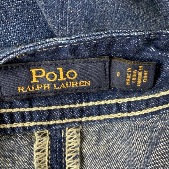 Polo Ralph Lauren Blue Denim Jumper Overalls Pinafore Retro Apron Dress Size 8 - Picture 14 of 16